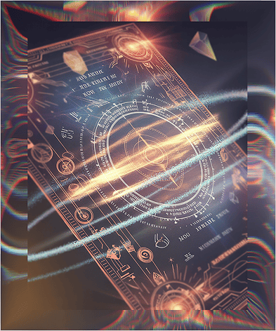 Futuristic digital interface with holographic elements and data visualization.